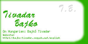 tivadar bajko business card