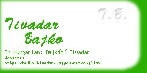 tivadar bajko business card